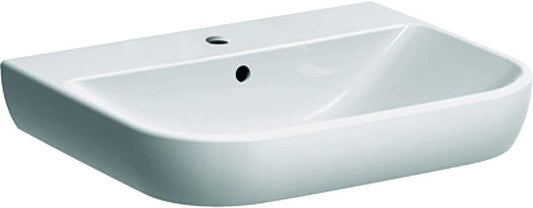 Geberit Smyle Wash basin 500228, 60x48cm, with tap hole and overflow, colour: White, with KeraTect - 500.228.01.8
