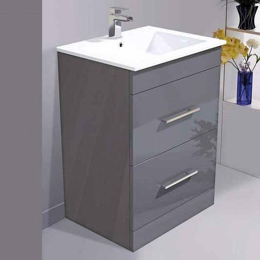Synergy Quad 600mm Grey Vanity Drawer Unit