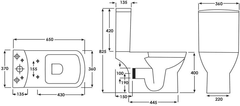 Synergy Valencia Close Coupled Dual Flush Cistern SY-VAL06