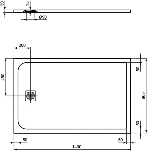 Ideal Standard k8256fr Ultra Flat S Shower Tray Resin Solid