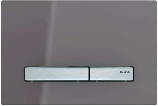 Geberit Sigma 50 115788SQ2 Actuator Plate for 2 Flushes, Front Operation, Glass Umber
