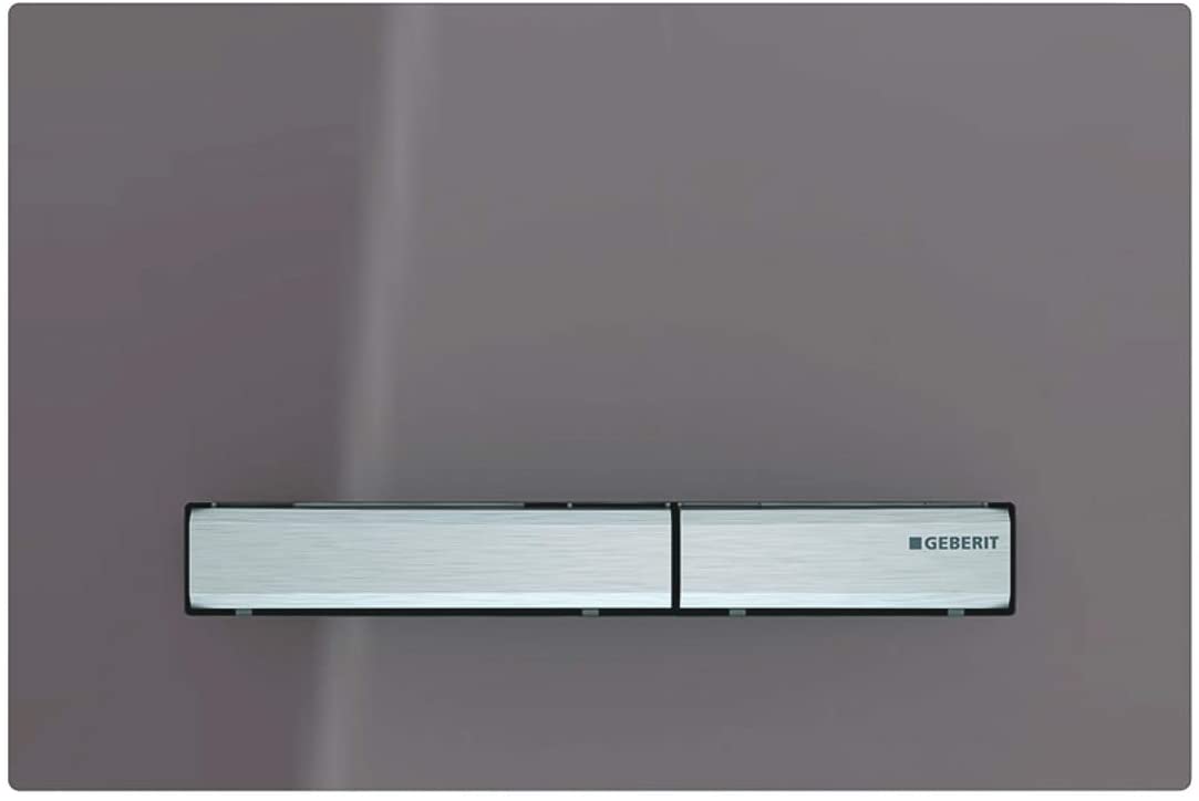 Geberit Sigma 50 115788SQ2 Actuator Plate for 2 Flushes, Front Operation, Glass Umber