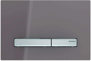 Geberit Sigma 50 115788SQ2 Actuator Plate for 2 Flushes, Front Operation, Glass Umber