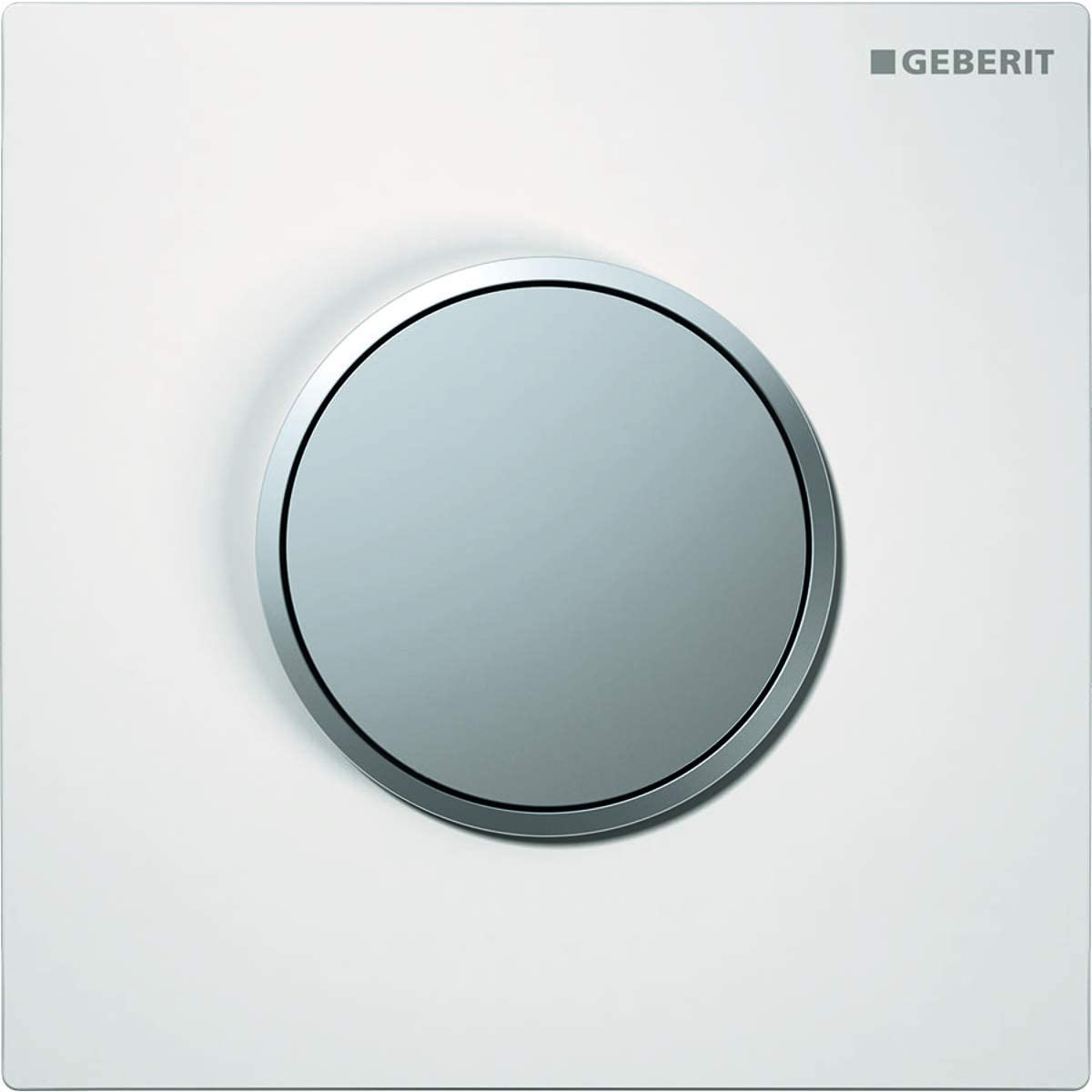 Geberit urinal control with pneumatic flush release, actuating plate type 10, colour: white/gold plated - 116.015.KK.1