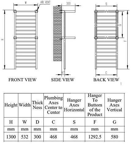 Reina Adena Stainless Steel Polished Designer Heated Towel Rail 1300mm x 532mm - Central Heating