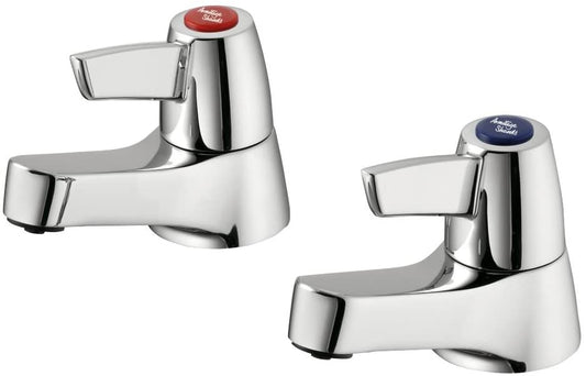 Armitage Shanks Sandringham 21 Basin Pillar Bathroom Taps Pair