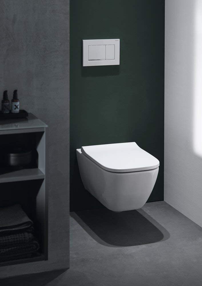 Geberit Smyle Slim WC seat with lid, wrap-over, antibacterial, white - 500.238.01.1