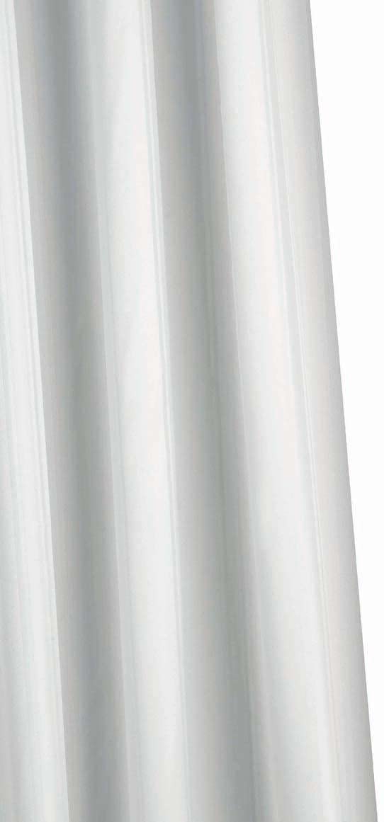 Croydex Professional Plain White Textile Shower Curtain