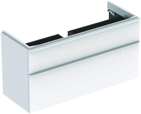 Geberit Smyle Square Vanity unit, 500.355, 1184x617x470mm, with 2 drawers, colour: White high gloss lacquer - 500.355.00.1