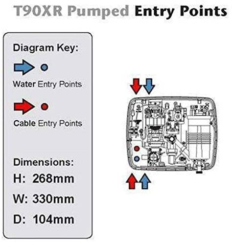 Triton T90xr 9.5kw Pumped Tank Fed Electric Shower White Chrome + Riser T90SI