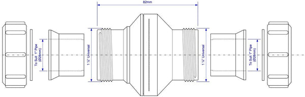 McAlpine 1" in-Line Screened/Filter Pipe Coupling HWILF