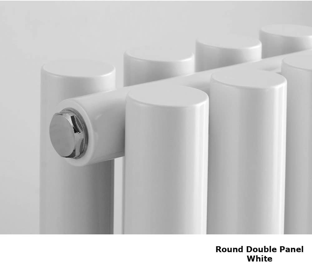 Reina Round White Designer Radiator | 295 x 1800 Double | RND-RN2918WD