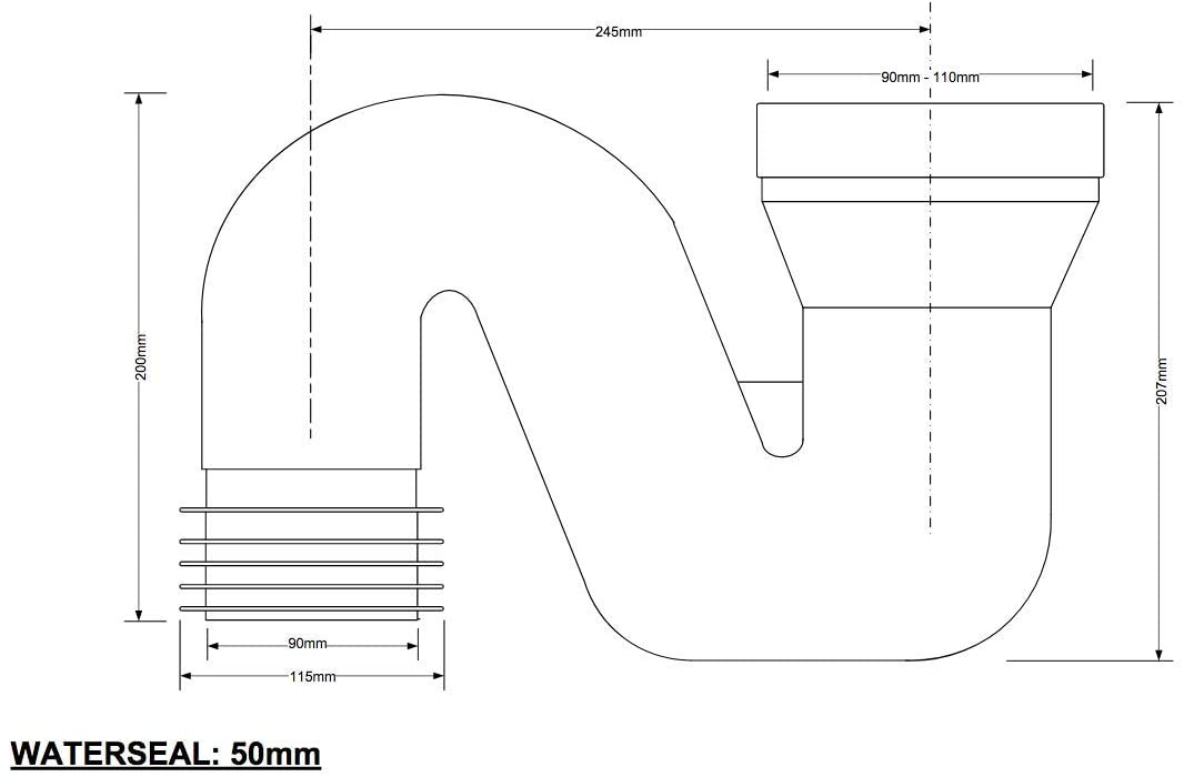 McAlpine 50mm Water Seal Pushfit 'S' Trap WCTRAP4S