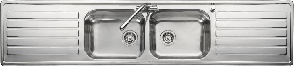 Leisure LX84 Sink with Top-Mounted Sink, Rectangular, Stainless Steel, 2 Bowls, Rectangular
