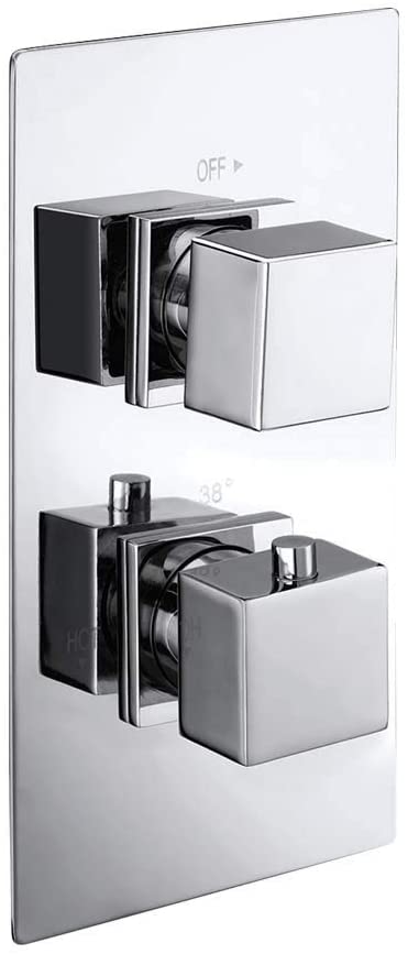 Synergy Twin Concealed Square Chrome Thermostatic Valve