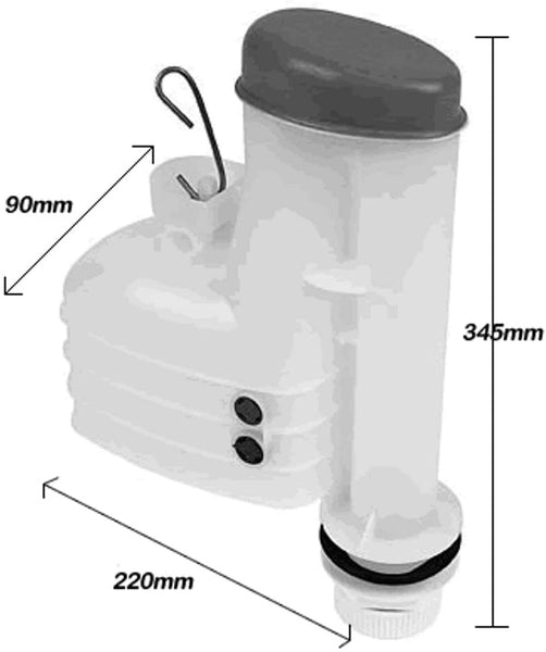 WIRQUIN Toilet Tank Single Flush Siphon 10 Inch 6/7/9 Litre Volume