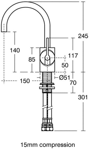 Ideal Standard Silver basin mixer tap. E0068AA