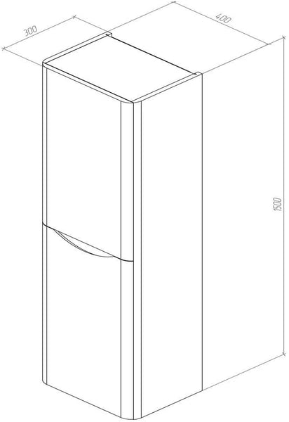 Synergy Kiev 400mm White Gloss Tall Wall Unit SY-KIE03