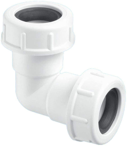 McAlpine Universal Overflow Pipe Elbow Bend 19-23mm 3/4" Pipe R2M