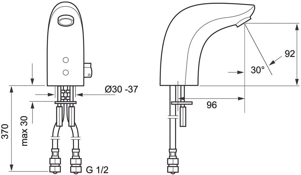 Rada Tripoint-F Touch Free Basin Mixer Tap With Timed Flow Control. 2.1658.011