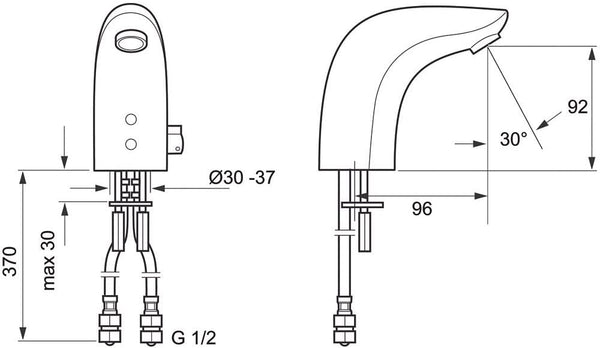 Rada Tripoint-F Touch Free Basin Mixer Tap With Timed Flow Control. 2.1658.011