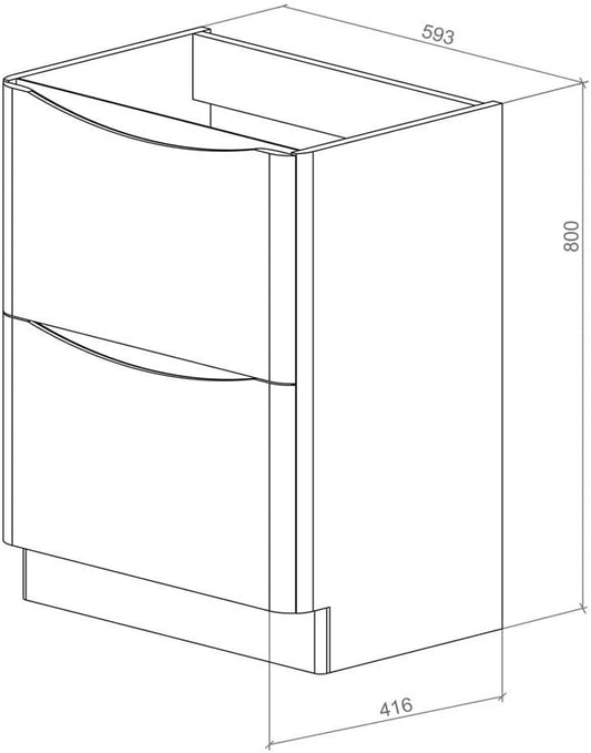 Synergy Kiev 600mm Grey Matt Freestanding Unit SY-KIE12