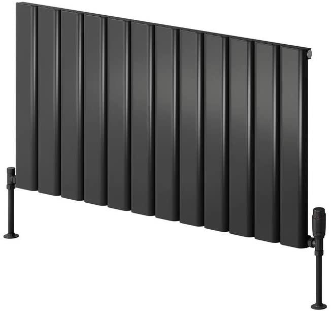 Reina Vicari Aluminium White Double Panel Horizontal Designer Radiator 600mm x 1000mm - Central Heating