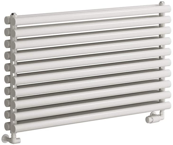 Reina Nevah Steel White Double Panel Horizontal Designer Radiator 590mm x 600mm - Central Heating