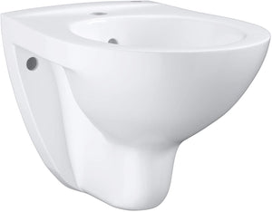 Grohe 39433000 BAU Ceramic Wall Bidet Smooth Alpine White Glass Porcelain with Threaded Hole and Overflow White