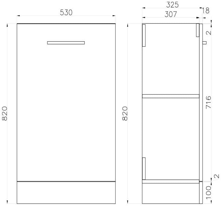 Synergy Quad 500mm Grey Vanity