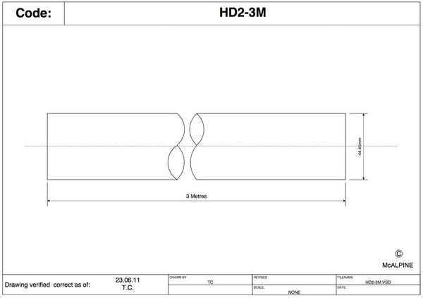 McAlpine 1å_" 3m Length HDPE Surefit White Waste Pipe HD2-3M