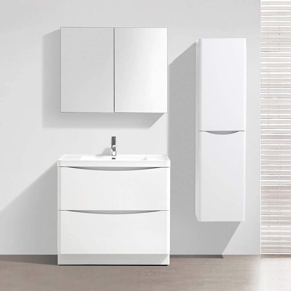 Synergy Kiev 400mm White Gloss Tall Wall Unit SY-KIE03