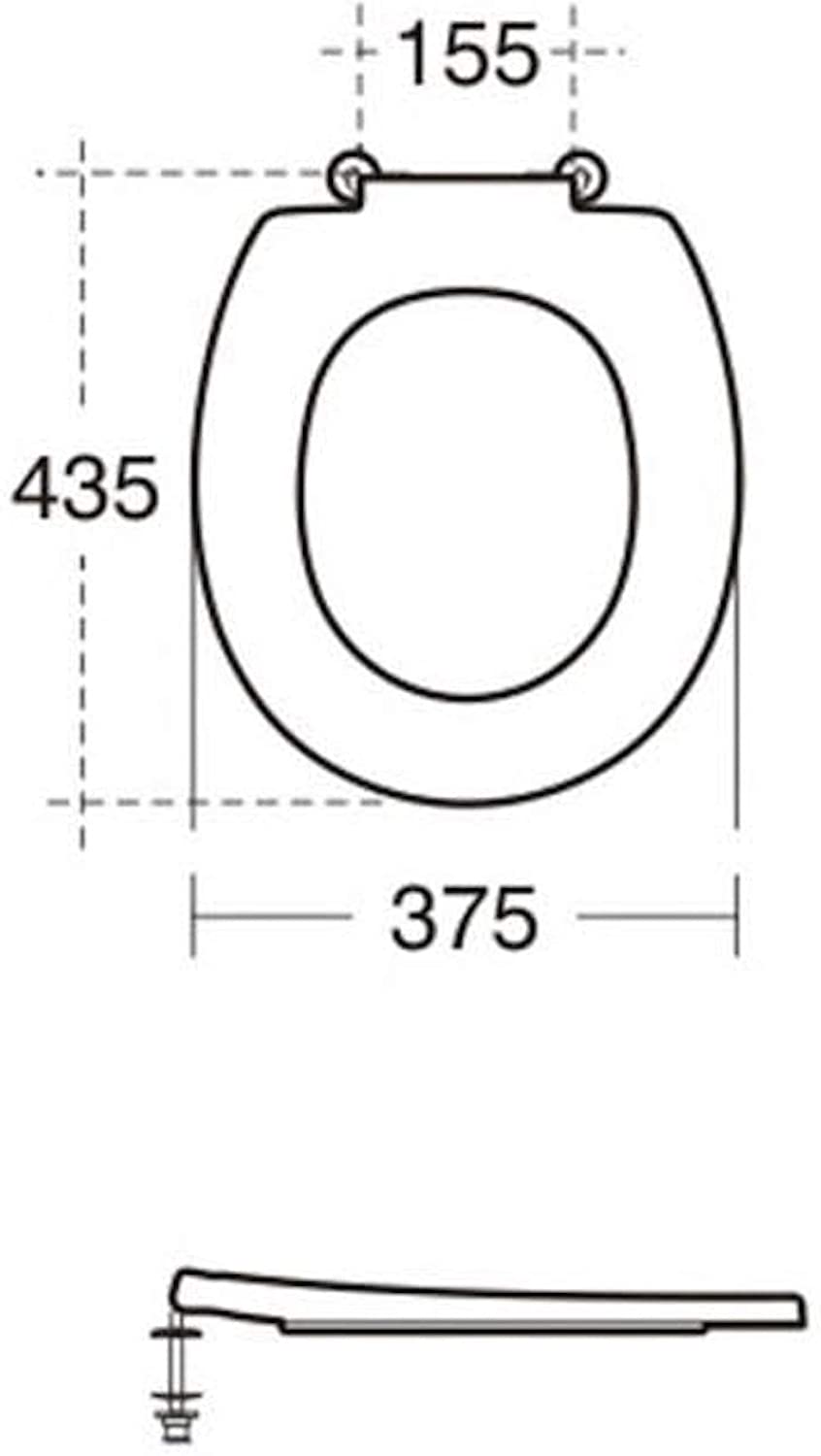 Armitage Shanks S4066LJ Grey Contour 21 Toilet Seat with Retaining
