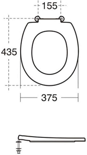Armitage Shanks S4066LJ Grey Contour 21 Toilet Seat with Retaining