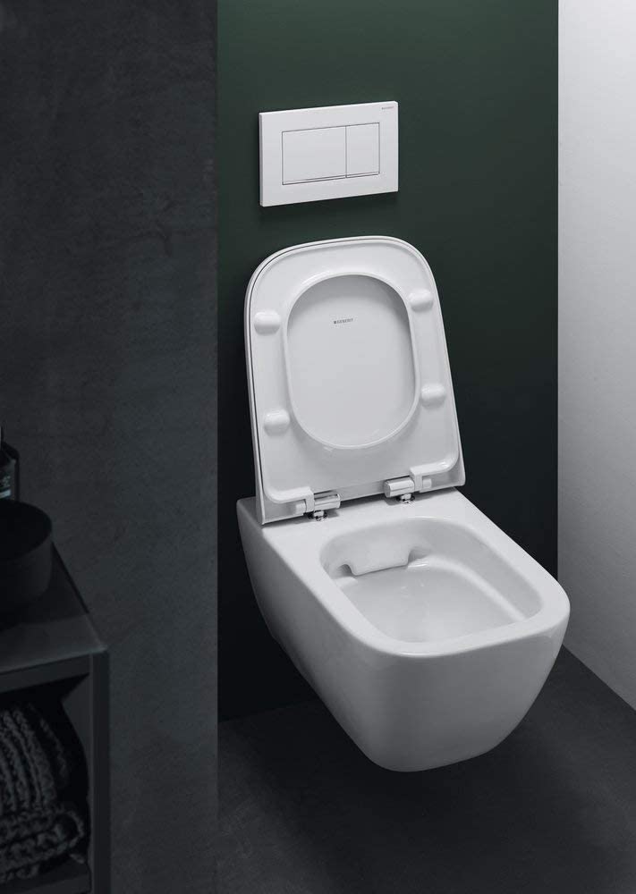 Geberit Smyle Slim WC seat with lid, wrap-over, antibacterial, white - 500.238.01.1