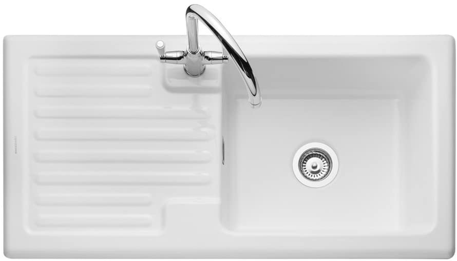 Rangemaster Rustique Rustic 1.0 Bowl White Ceramic Kitchen Sink CRT10101WH