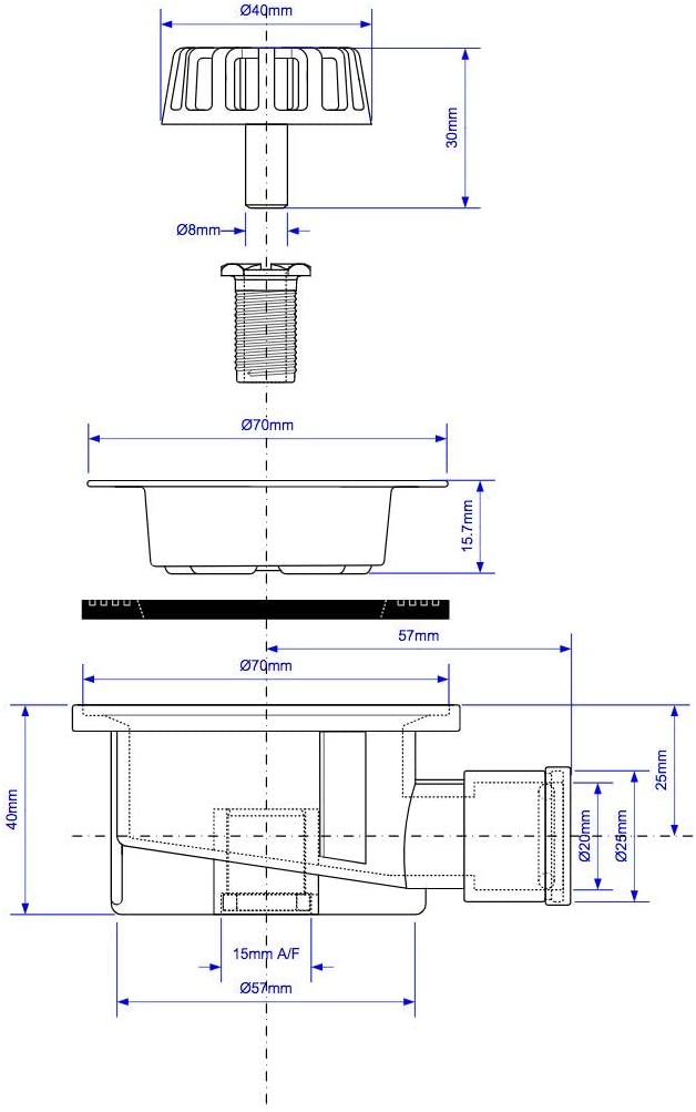 McAlpine Pumped Shower Waste with 15mm Pushfit Outlet UPSW-1