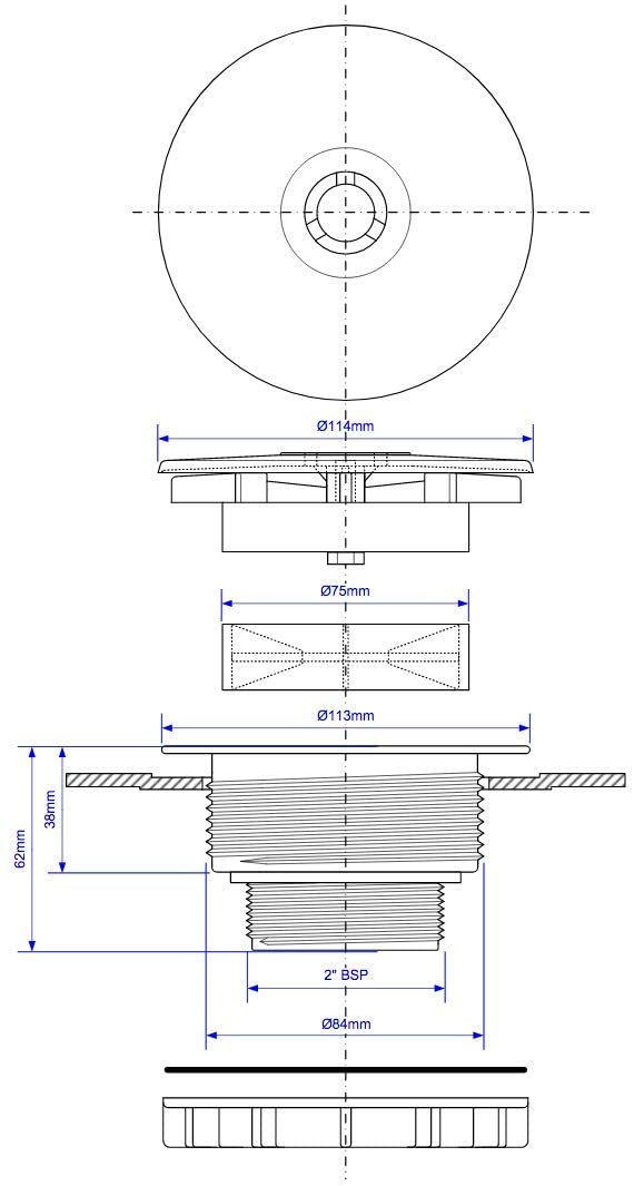 McAlpine 2" CP Plastic Flange High Flow Shower Waste SWHF4-CP
