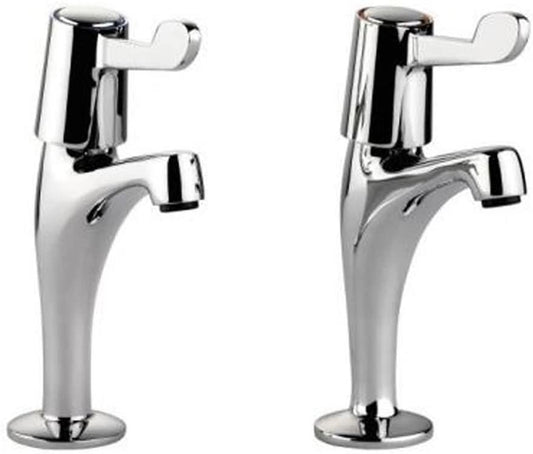 Leisure Lever Pillar Pair Chrome Kitchen Sink Mixer Tap TPT1CM/LV