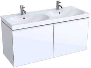 Geberit Acanto Vanity unit 500613, 1190x535x476mm, Colour (front/body): glass white/white high gloss lacquered - 500.613.01.2