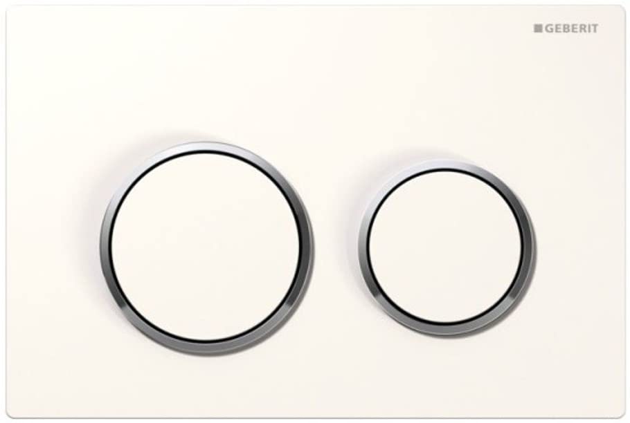 Geberit Omega 20 115085KH1 115085KH1 Actuator Plate with 2 Flush Quantities, high-Gloss Chrome-Plated/Silky-Gloss Chrome-Plated