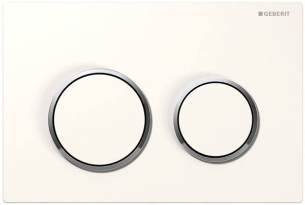 Geberit Omega 20 115085KH1 115085KH1 Actuator Plate with 2 Flush Quantities, high-Gloss Chrome-Plated/Silky-Gloss Chrome-Plated