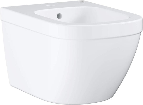 Grohe Euro 39208000 Wall Mounted Bidet with Overflow 1 Tap Hole and Mounting Set White