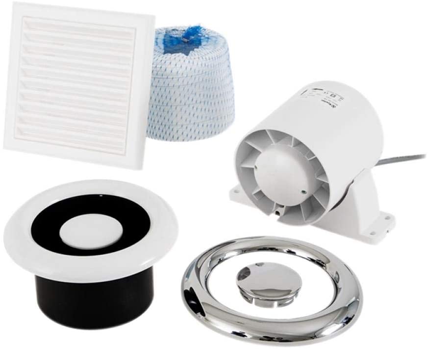 Xpelair XPL93289AW 93289AW Airline 100T Shower Fan Kit-Run-On Timer 100mm, White