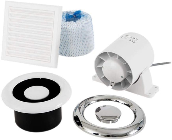 Xpelair XPL93289AW 93289AW Airline 100T Shower Fan Kit-Run-On Timer 100mm, White