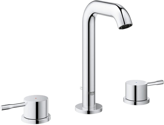 GROHE 20296001 Essence 3-Hole Basin Mixer Tap with Flat Spout - Chrome