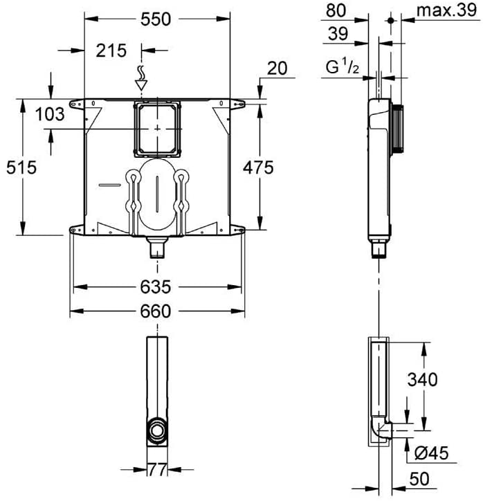 GROHE 38863000 | Skate Flushing Cistern for WC