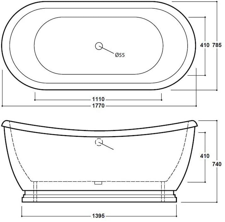 Synergy Boat 1770mm Traditional Double Ended Bath