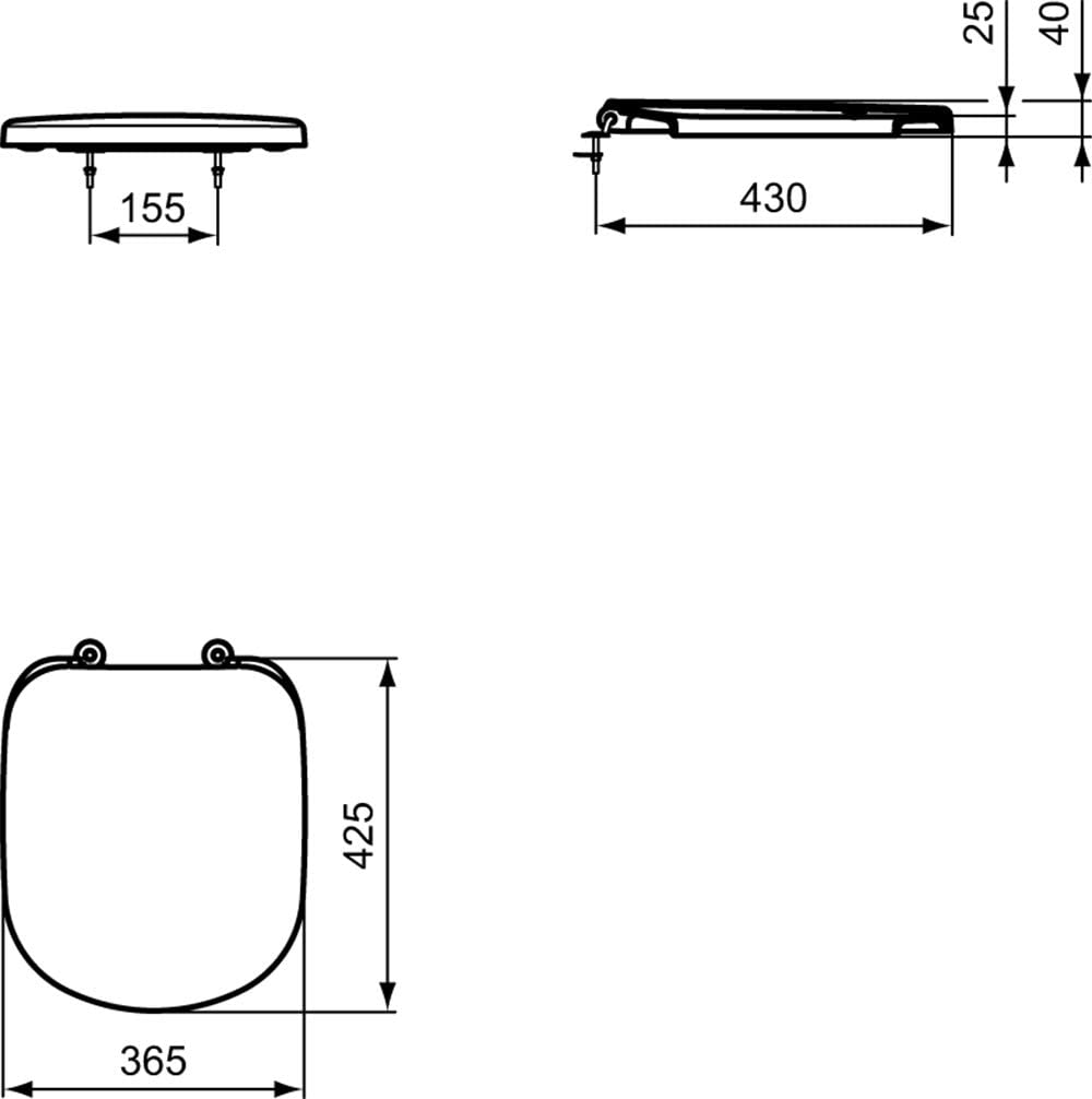 Ideal Standard T679201 Tempo/Kheops Normal Close seat Toilet, White
