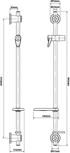 Triton Omnicare Style 9.5kW Electric Shower Thermostatic Grab Kit CINCSTY09WGRB